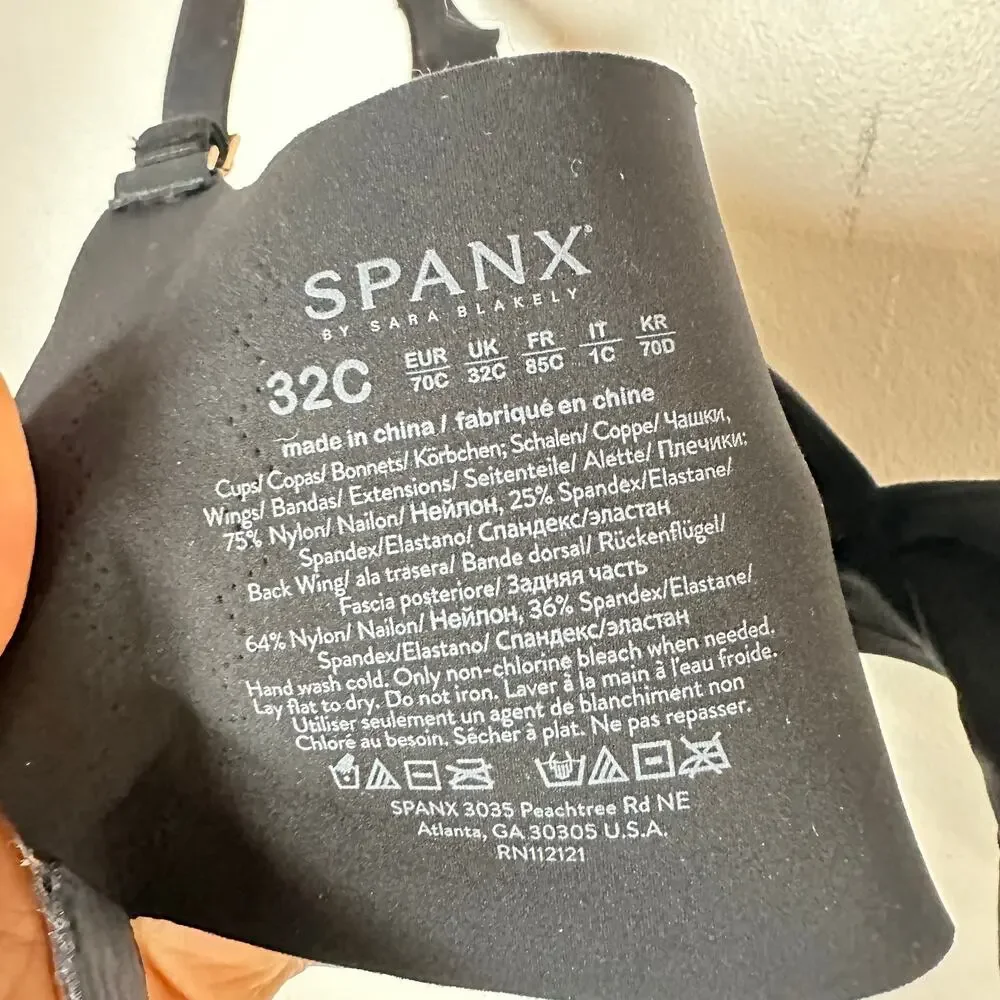 SPANX Sara‎ Blakely black bra 32C no padding